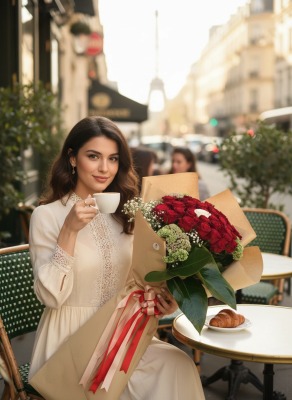 Paris Romantik Gul Buketi Paris Romantik Gul Buketi