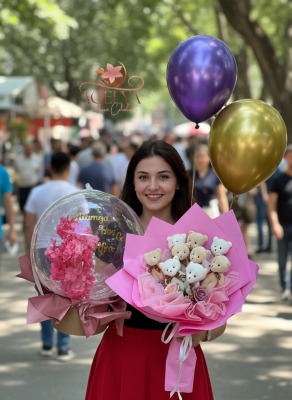 Pelus Buketi Balon Surpriz Pelus Buketi Balon Surpriz